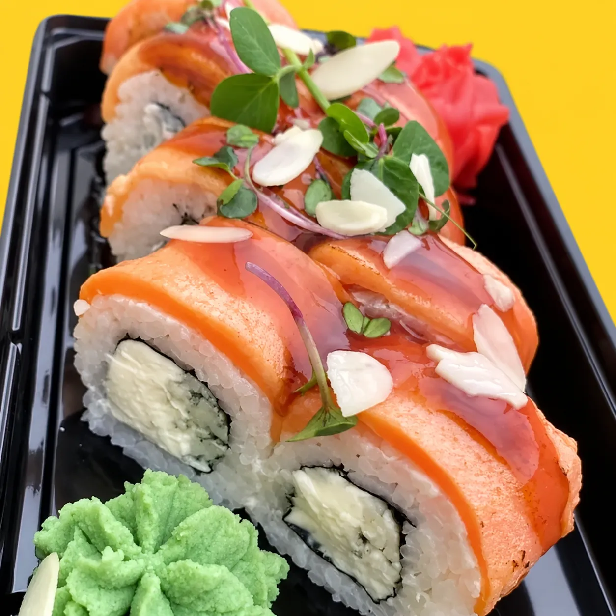 Опалённый ролл с лососем 🍣